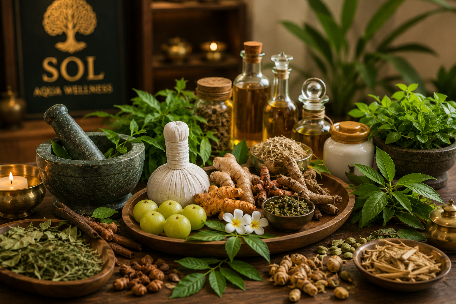Fresh herbs and natural ingredients