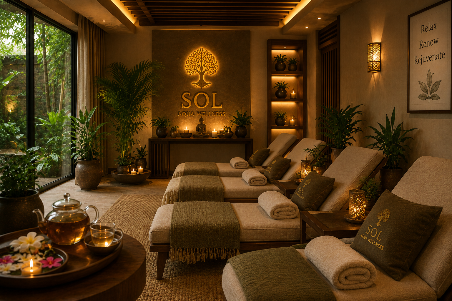 Relaxing wellness lounge