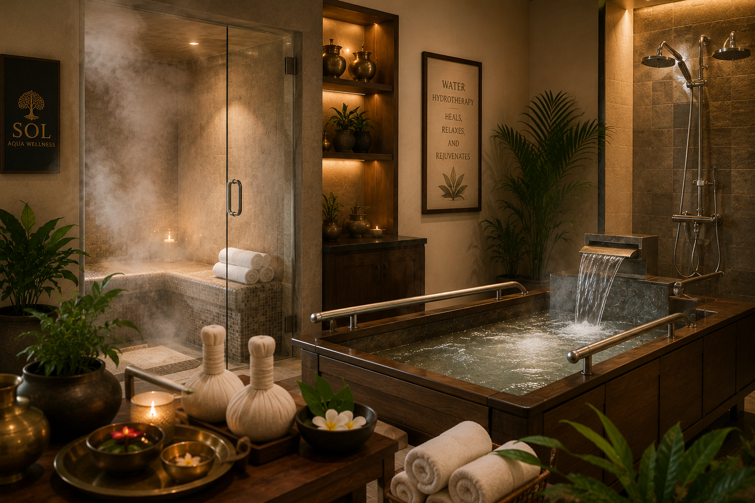 Steam and hydrotherapy room