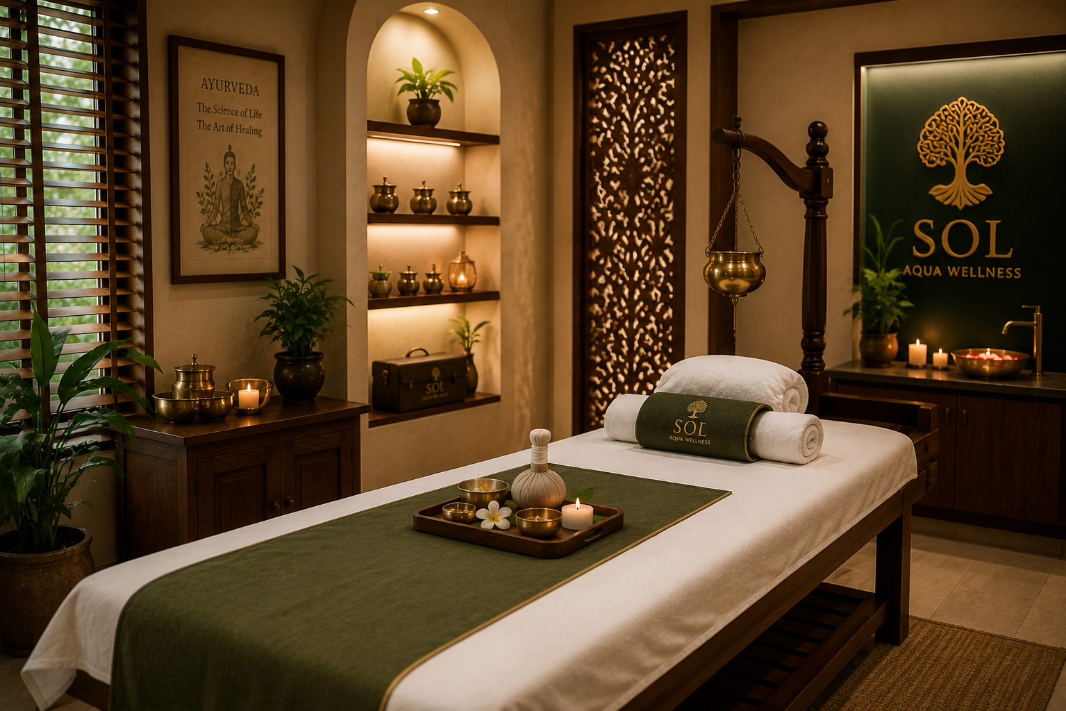 Ayurvedic massage therapy room